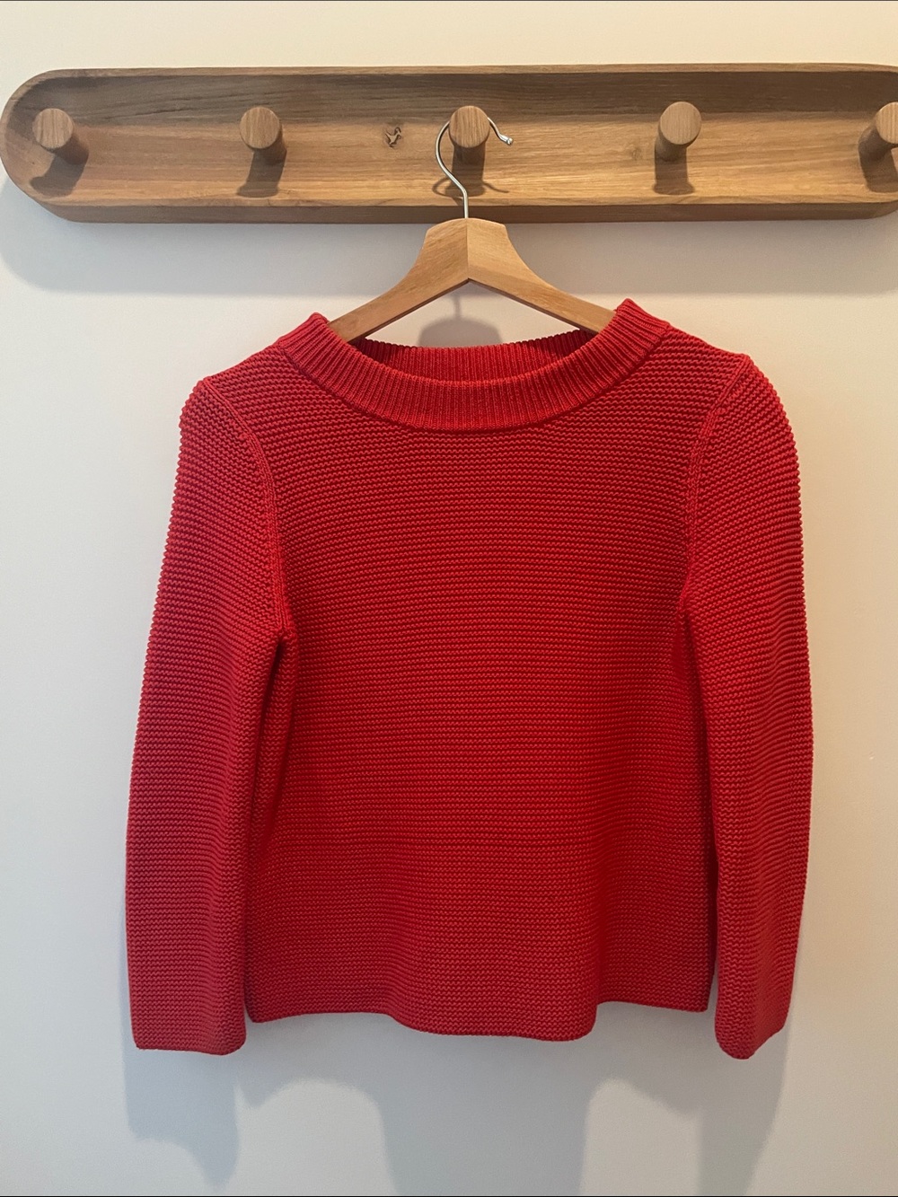COS Red Textured Crewneck Sweater